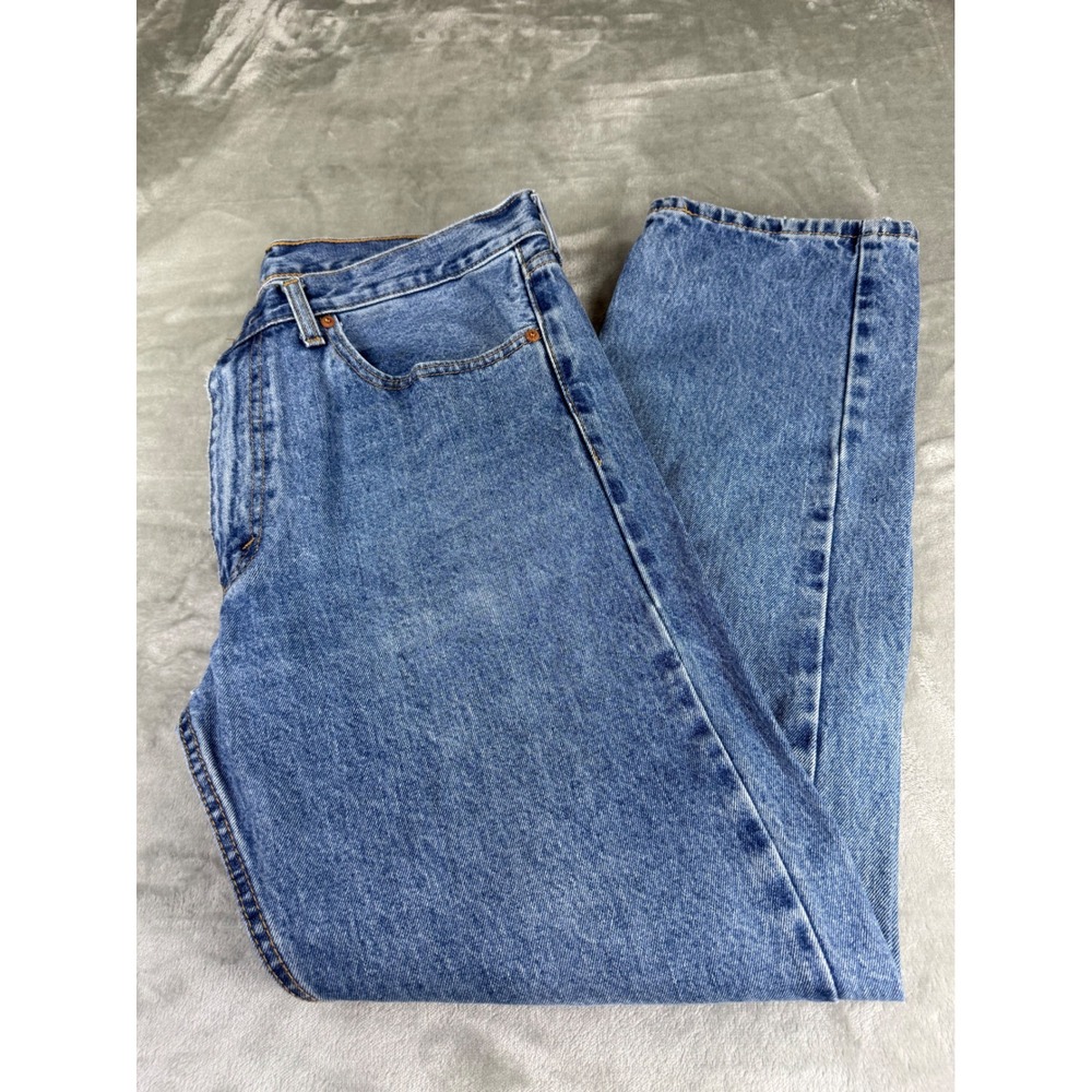 Levis 505 Regular Fit Straight Leg Jeans Mens 36x30 Medium Wash Blue 00505-4891